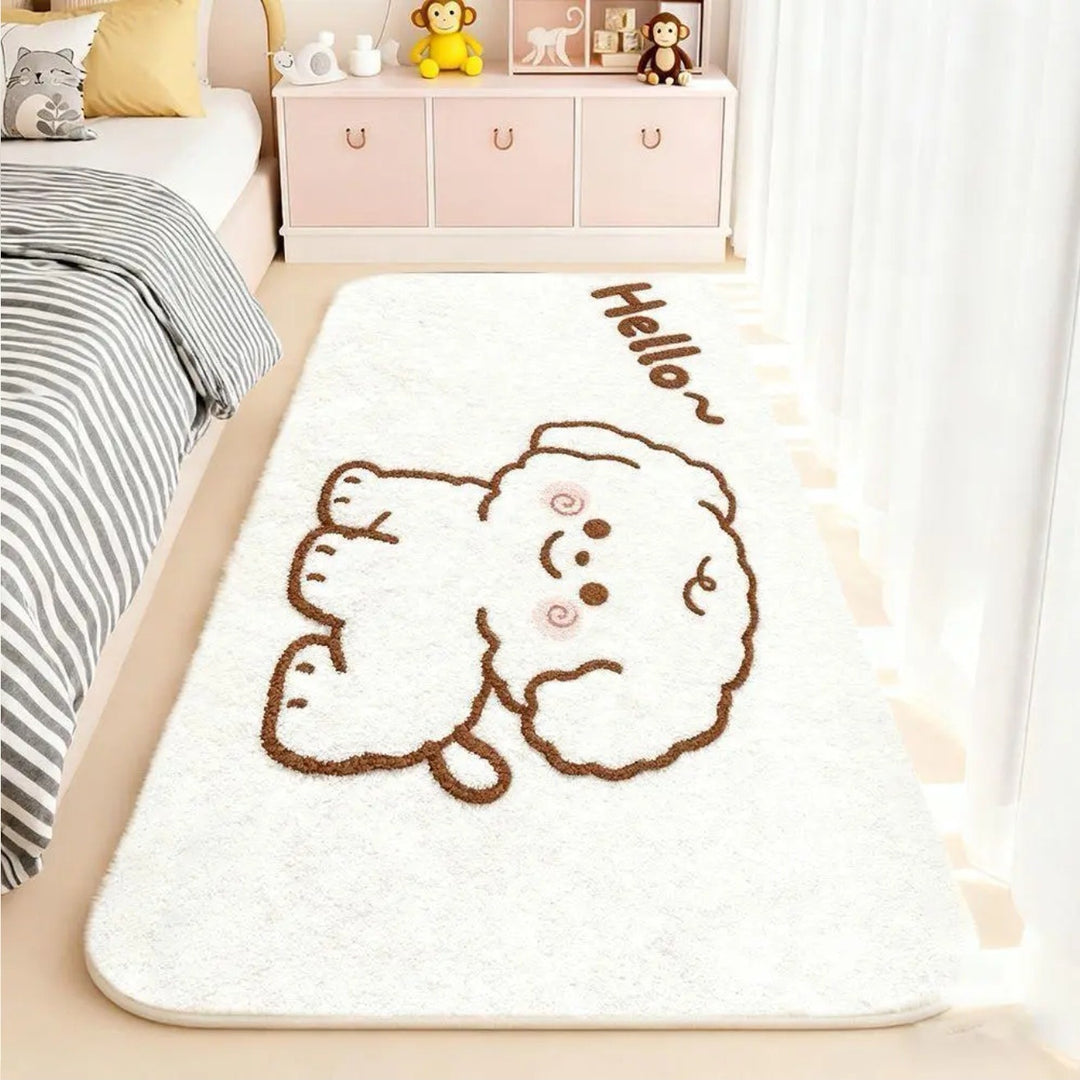 Cute Plush Animal Themed Bath Mat Decor