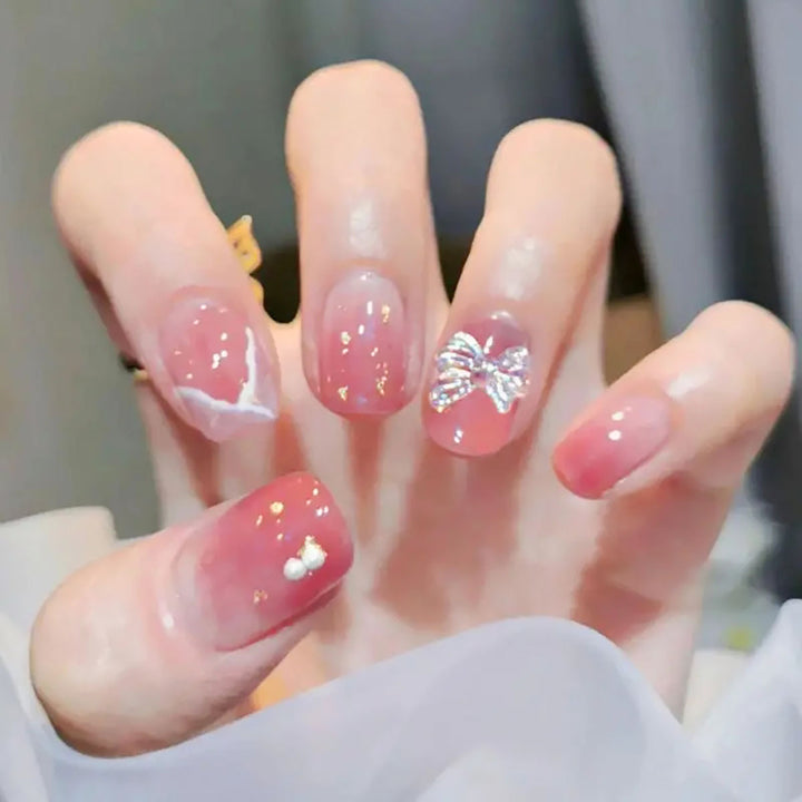 Decorative Nail Art with Bow Details