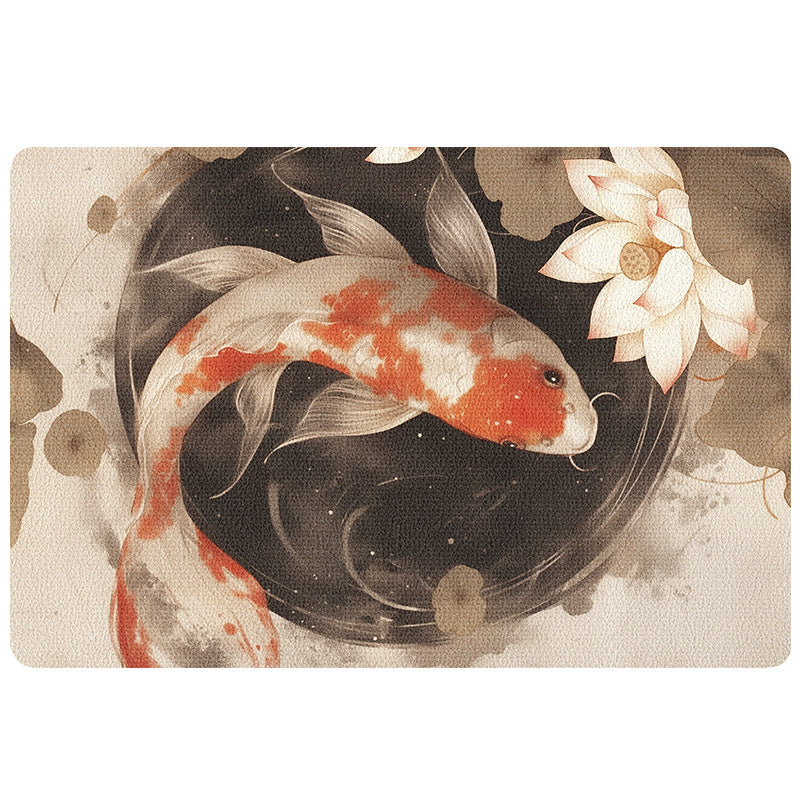Artistic Koi Fish Bath Mat