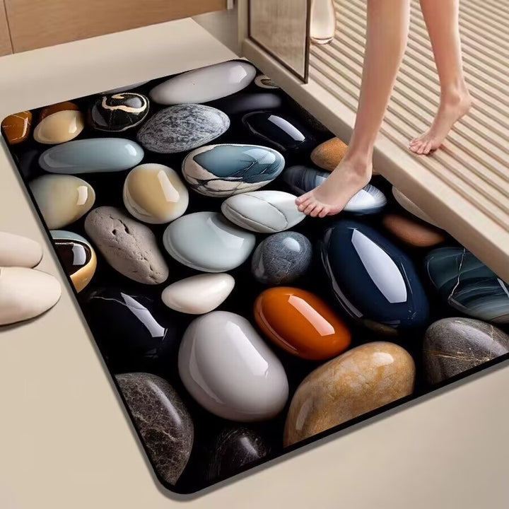 Colorful Pebble-Themed Floor Mat Kalsten
