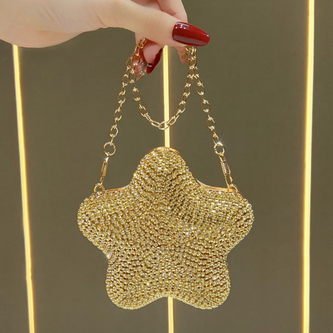Rhinestone Star-Shaped Clutch