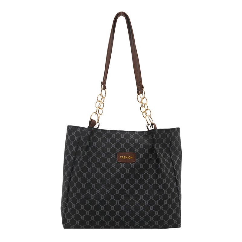 Elegant Patterned Shoulder Tote