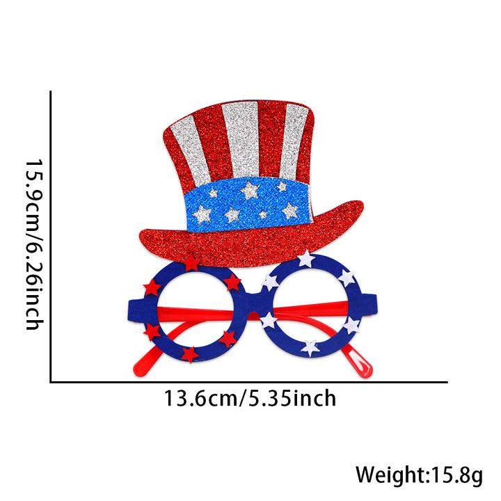 Unisex nan party glasses with USA glitter attachment and round frame Kalsten