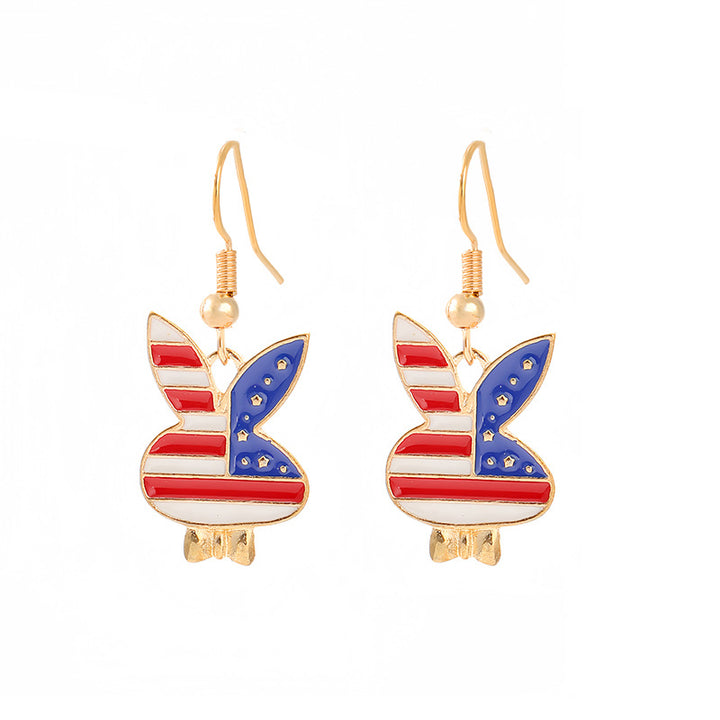 Women's nan patriotic horseshoe enamel dangle earrings with star-accented design and fishhook findings Kalsten