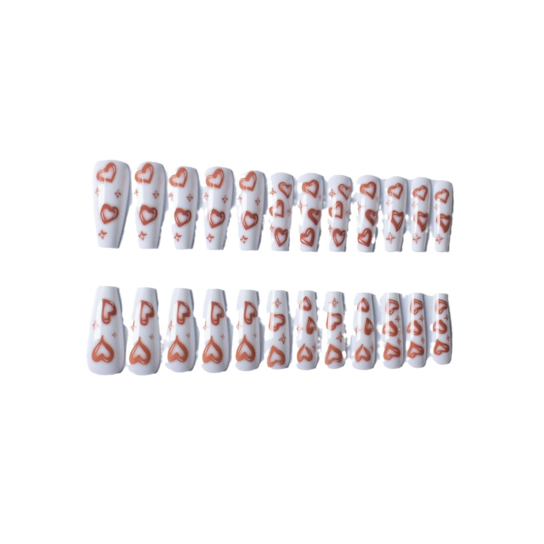 Romantic Heart-Patterned Nail Art Kit