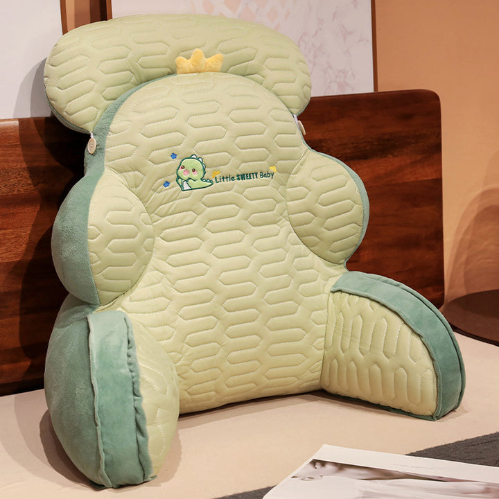 Ergonomic reading pillow with armrests, neck roll and non-slip cover