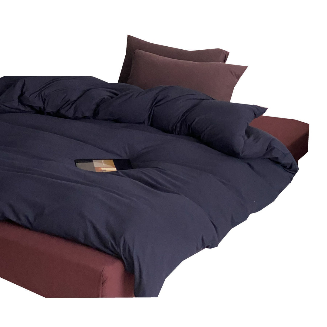 All-season quilt and fitted sheet set made of breathable microfiber