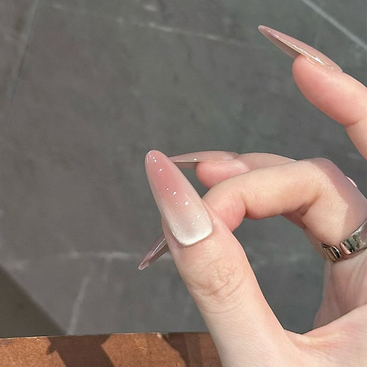 Stiletto Pointed Press-On Nail Set with Ombre and Glitter Accents Kalsten