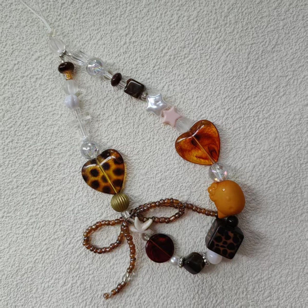 Beaded Heart Charm Necklace Kalsten