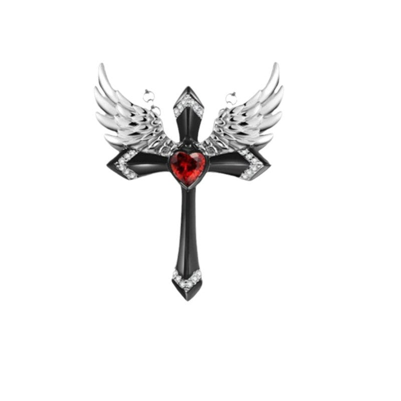 Gothic Angel Wing Cross Pendant Necklace Kalsten