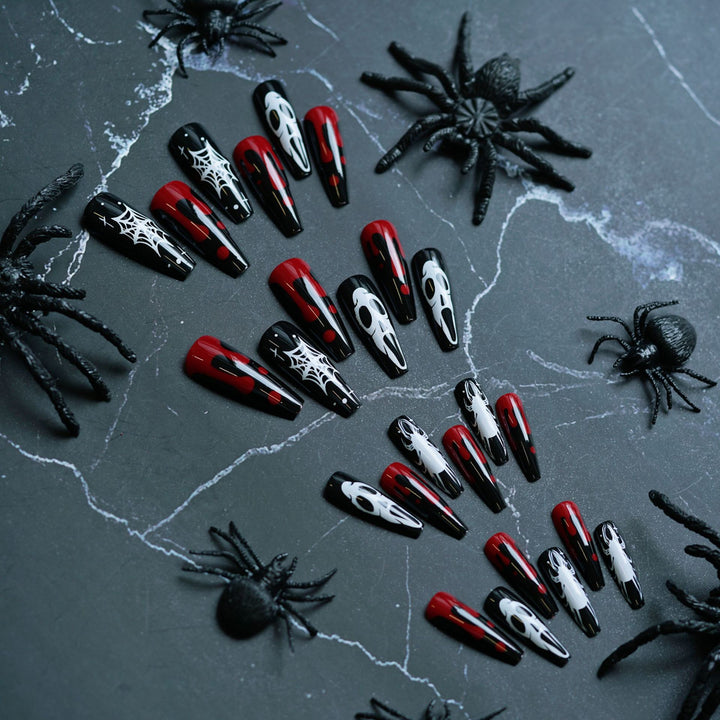 Gothic-Themed Press-On Nail Art Set Kalsten