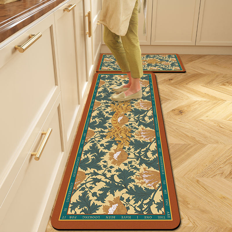 Floral Pattern Kitchen Comfort Mat