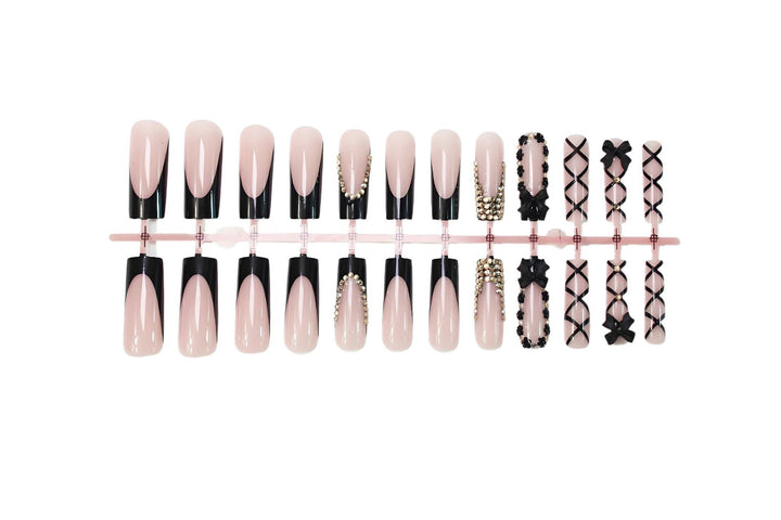 Luxury artificial nails with sparkling accents and creative design Kalsten