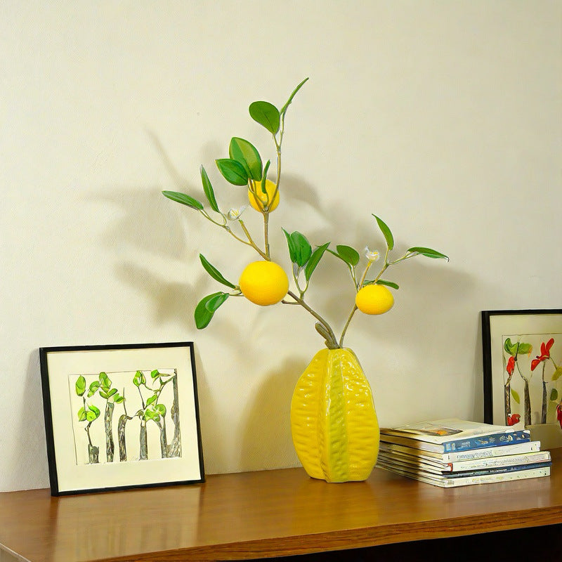 Lemon-Shaped Decorative Vase
