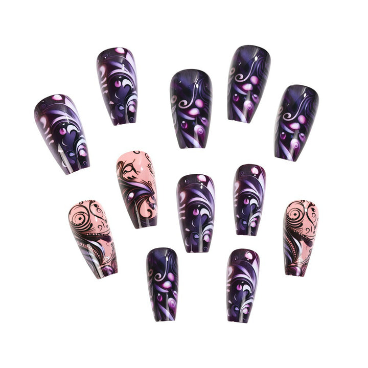 Artificial nails with floral patterns Kalsten