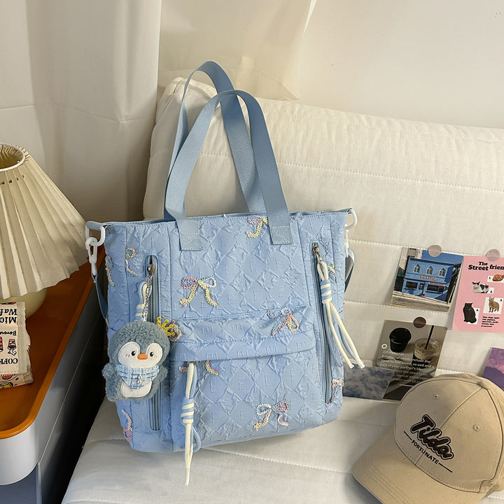 Embroidered Quilted Backpack Kalsten
