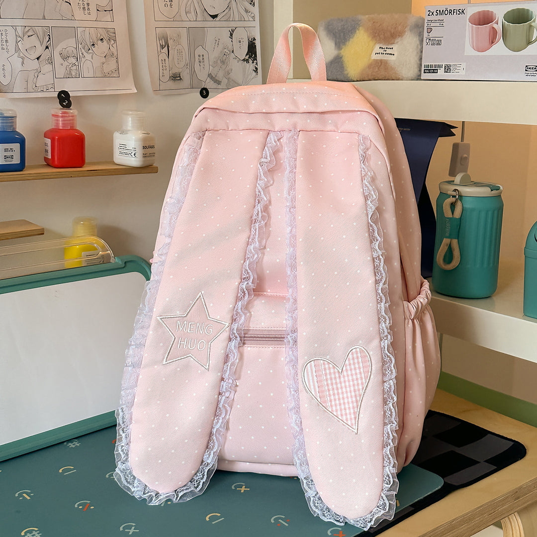Cute Bunny-Ear Design Embellished Backpack Kalsten