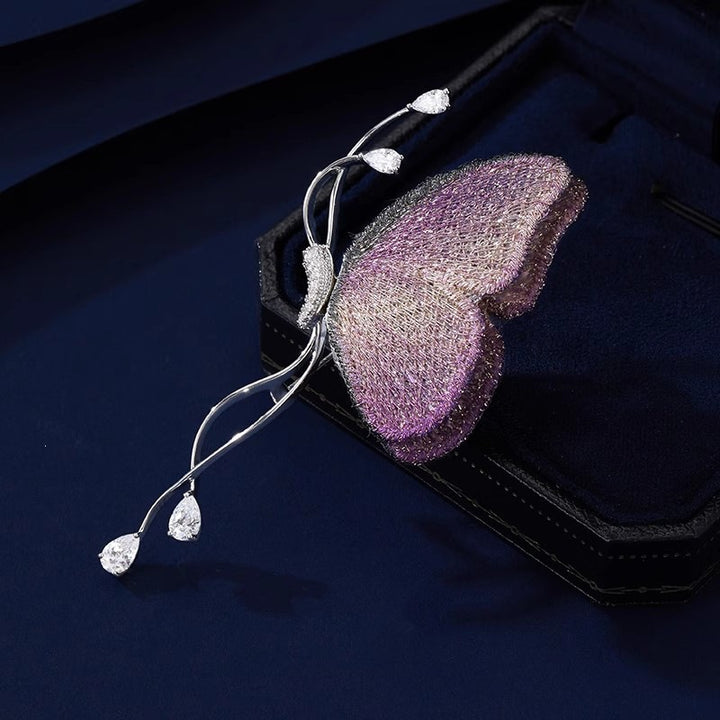 Exquisite butterfly brooch with sparkling crystals Kalsten