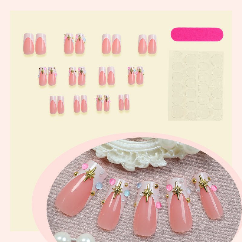 Artificial nail set with delicate flower decoration Kalsten