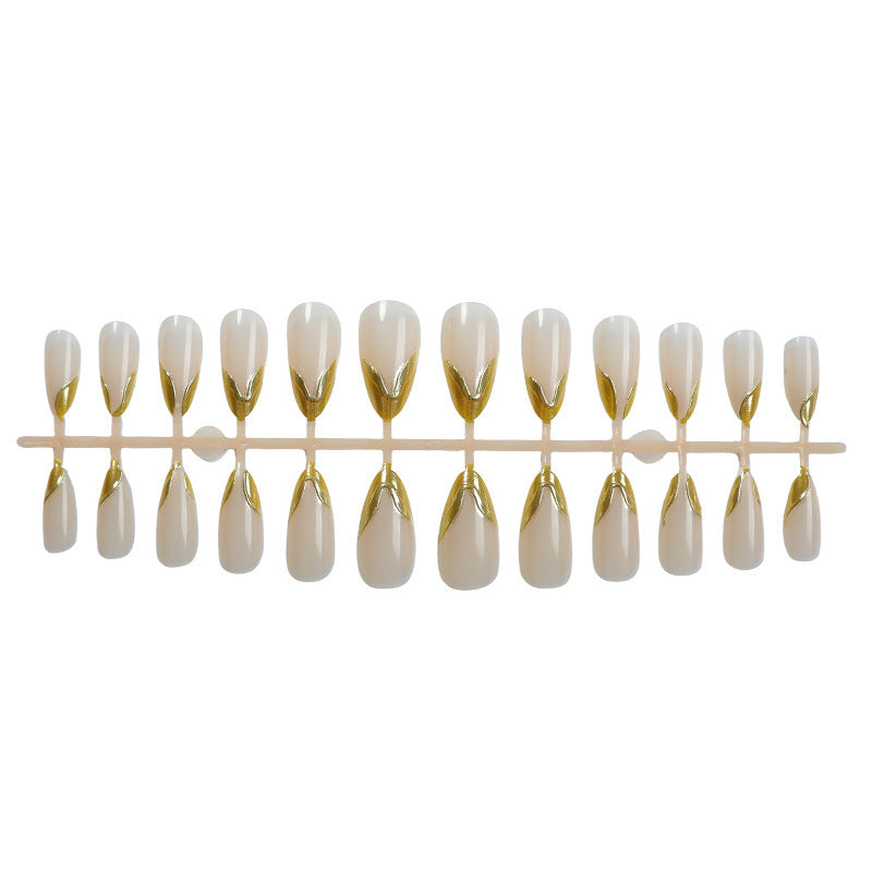 Artificial nail tips with elegant gold accent Kalsten