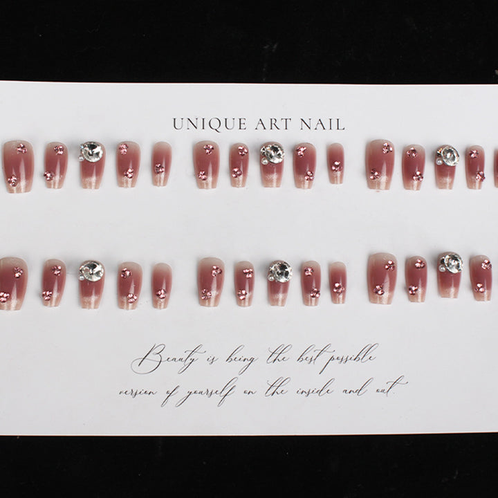 Rhinestone-Embellished Press-On Nail Art Set Kalsten