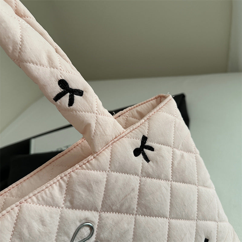 Quilted Decorative Bow Tote