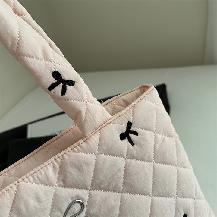 Quilted Decorative Bow Tote