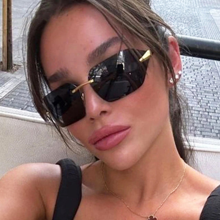 Women's geometric sunglasses with elegant metal frame and polarized lenses Kalsten