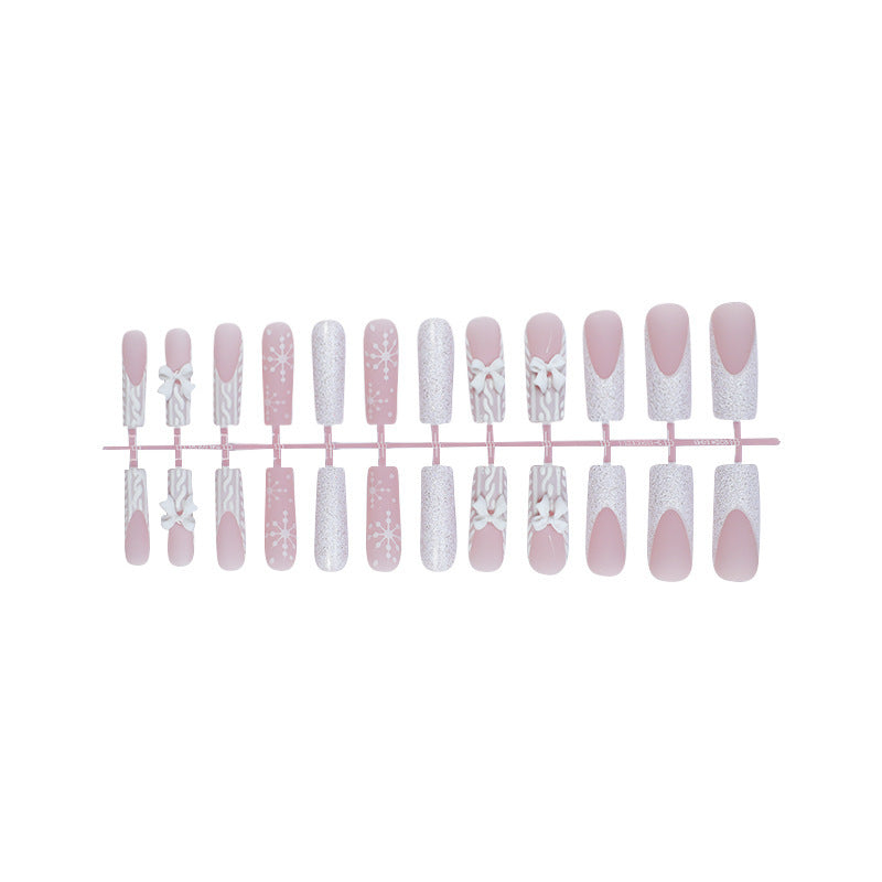 Artificial nail set with elegant flower and glitter decorations Kalsten