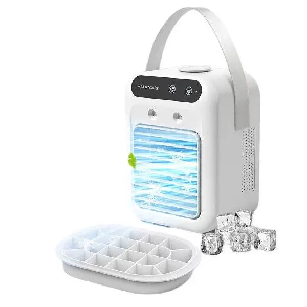 Unisex one size compact desktop micro air cooler with top fill water reservoir removable filter and adjustable louvers Kalsten