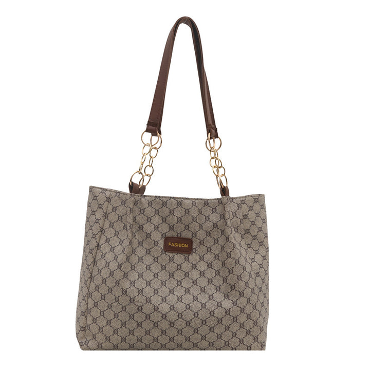 Elegant Patterned Shoulder Tote