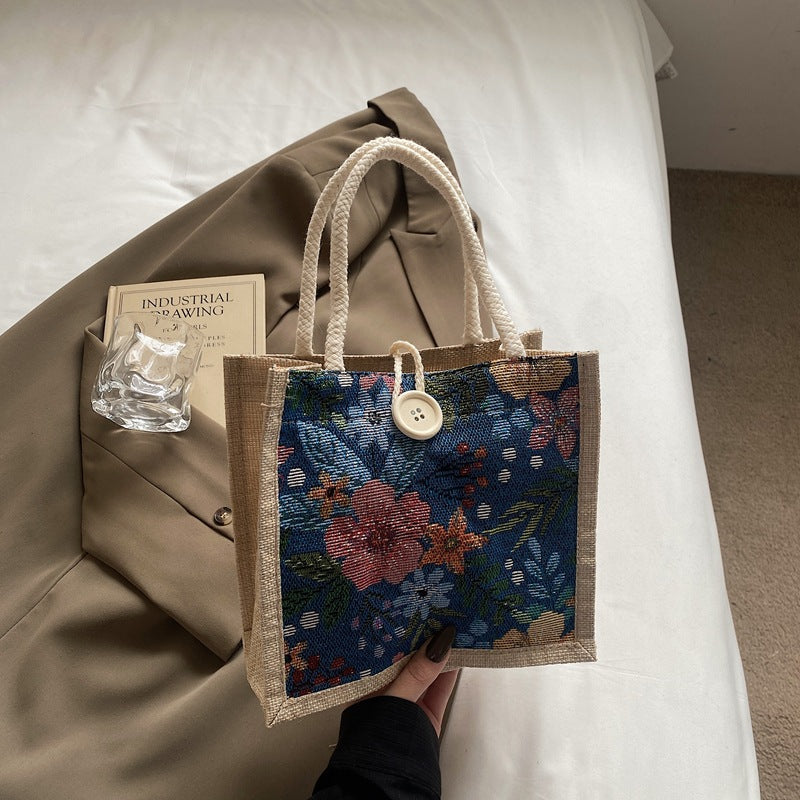Floral Embellished Mini Tote Bag