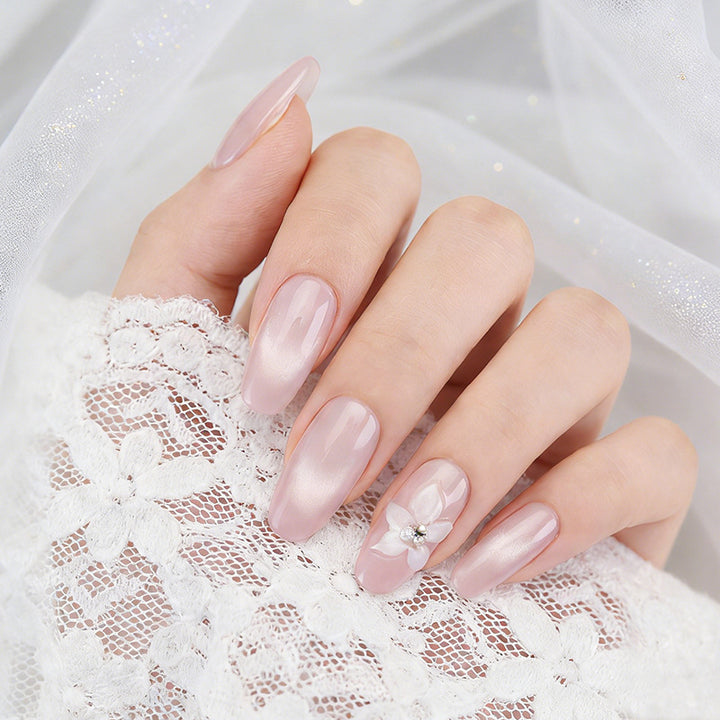 Premium Press-On Nail Art Set with Floral Embellishments Kalsten