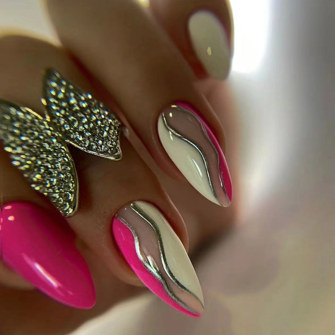 Artistic Wave Design Nail Art