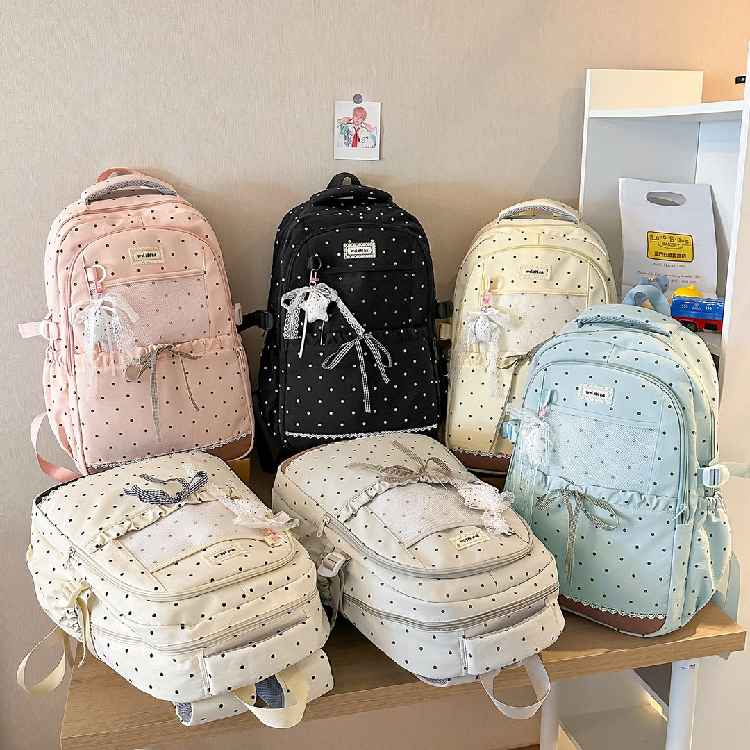 Stylish Polka Dot Patterned Backpack Kalsten