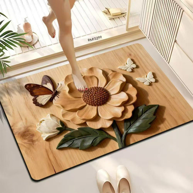 Decorative Butterfly Bath Mat Kalsten