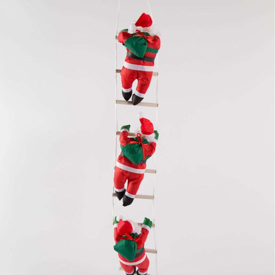 Decorative Santa Claus figure on ladder