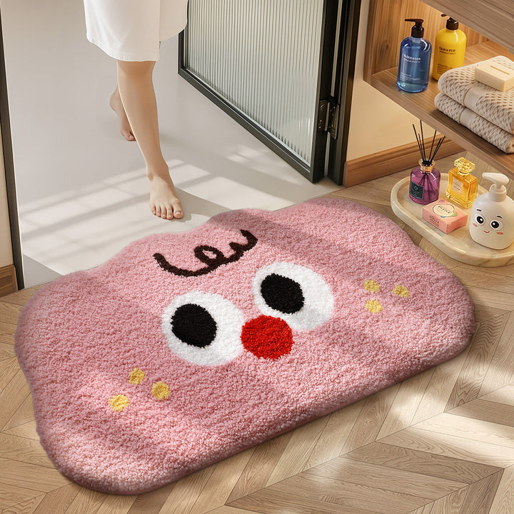 Plush Cartoon Character Bath Mat