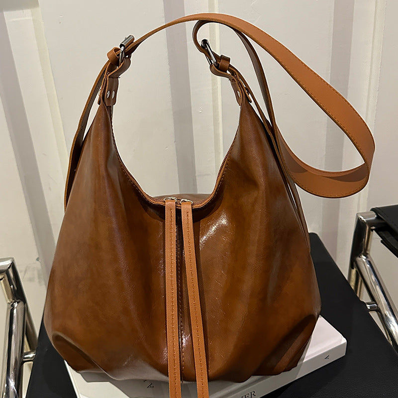 Faux Leather Bucket Bag