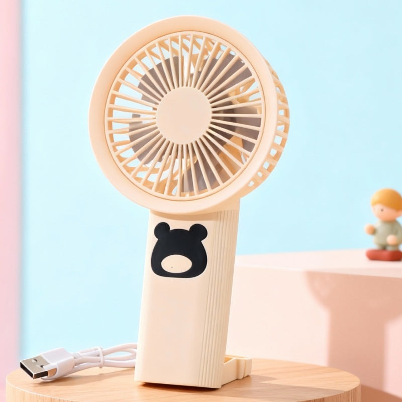 Women portable handheld fan with playful bear design Kalsten