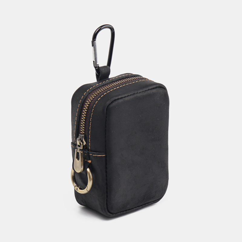 Leather Zippered Keychain Pouch