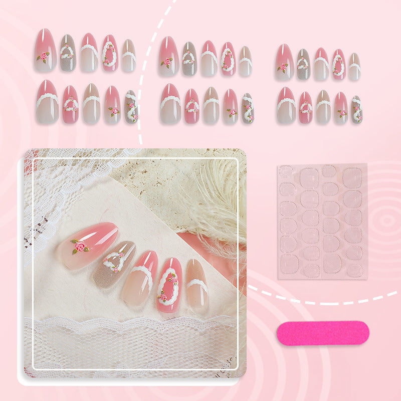 Artistic Floral Design Press-On Nail Set Kalsten