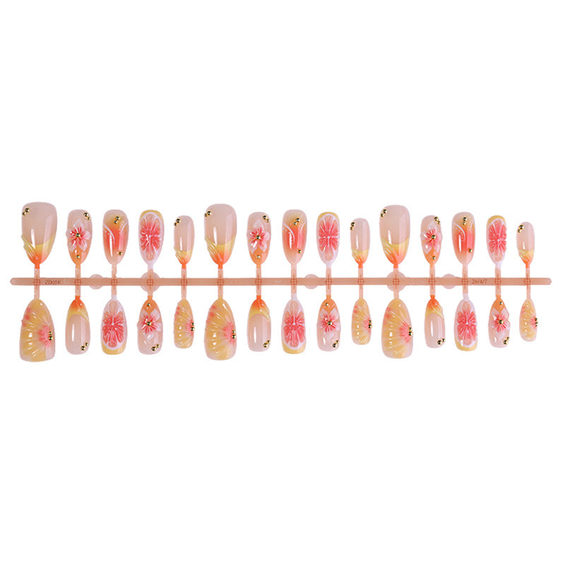 Decorative Floral Press-On Nail Set kalsten 1788495756