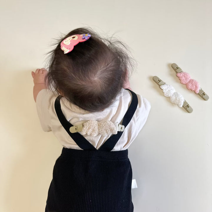 Pacifier and Toy Safety Clip with Plush Bear and Quick-Release Buckles