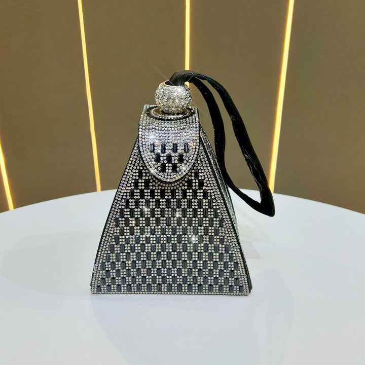 Geometric Rhinestone Evening Bag