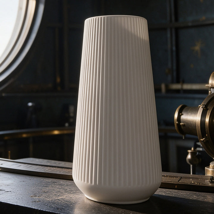 Modern Vertical Ribbed Ceramic Vase Kalsten