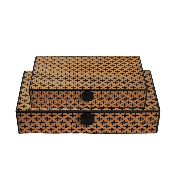 Decorative Storage Boxes with Woven Accents