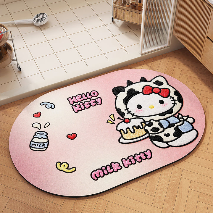 Playful Cartoon Character Bath Mat