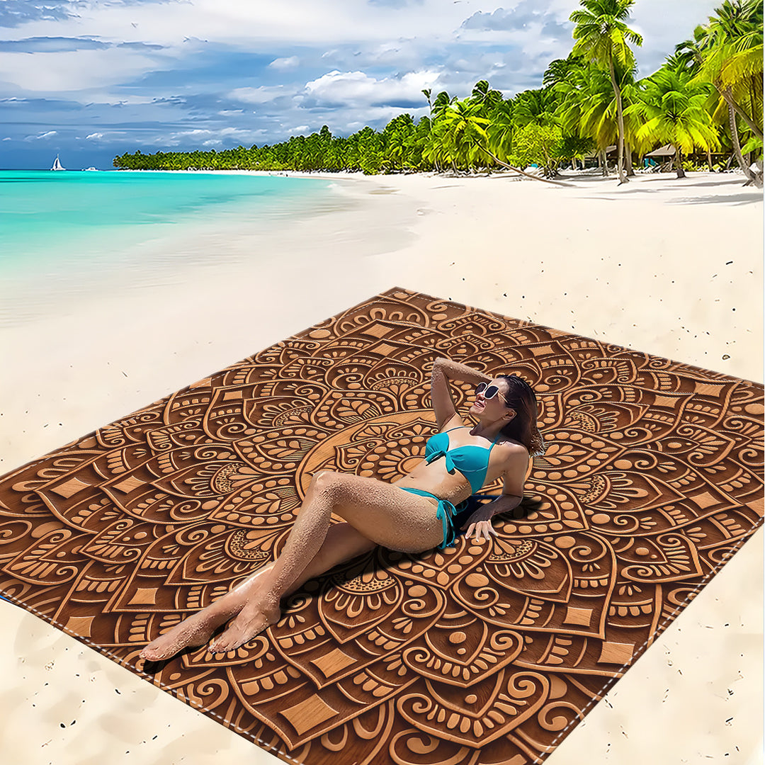 Mandala Design Beach Mat Kalsten
