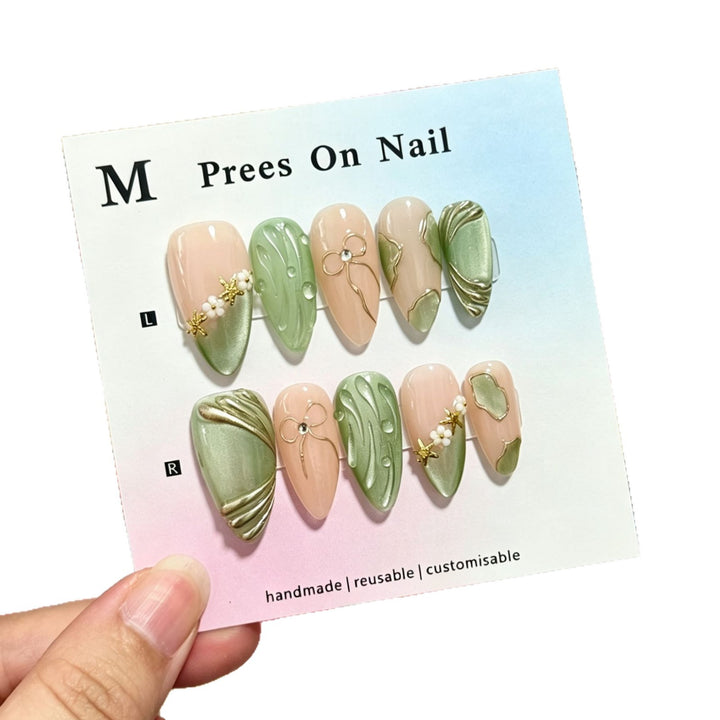 Artistic Reusable Press-On Nail Art Set